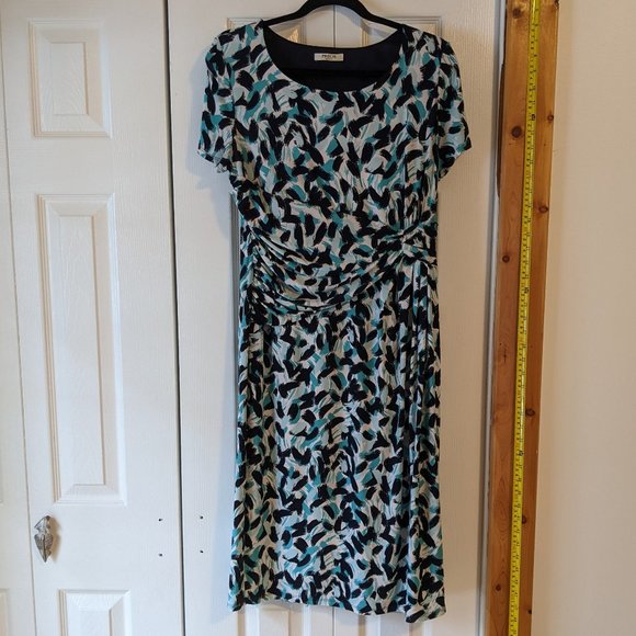 Short Sleeve, Faux Wrap Precis Petite Dress sz 12 - Picture 1 of 10